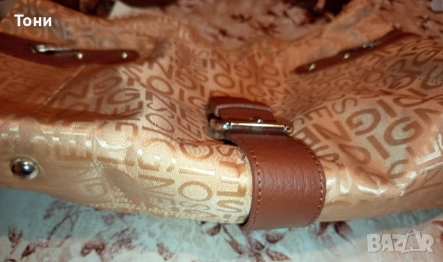 ARNALDO BASSINI Оригинал Нова Дамска Чанта от Естествена Кожа и Текстил с Етикет , снимка 7 - Чанти - 52418680