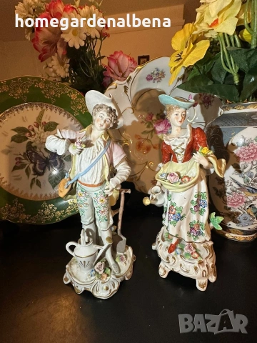 Антикварни Фигури Sitzendorf Germany | „В цветната градина“ | Circa 1927, снимка 4 - Колекции - 54212259