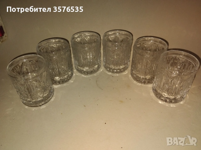 Ретро сервиз 6 броя масивни чаши за уиски/ракия – соц период