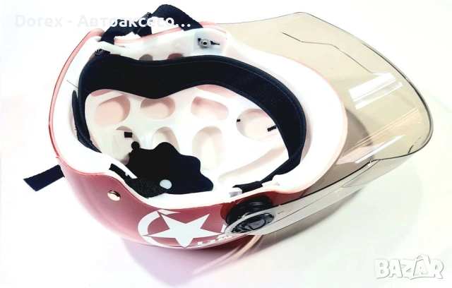 Каска с визьор за мотор, скутер, ATV - розова, снимка 3 - Аксесоари и консумативи - 54136260