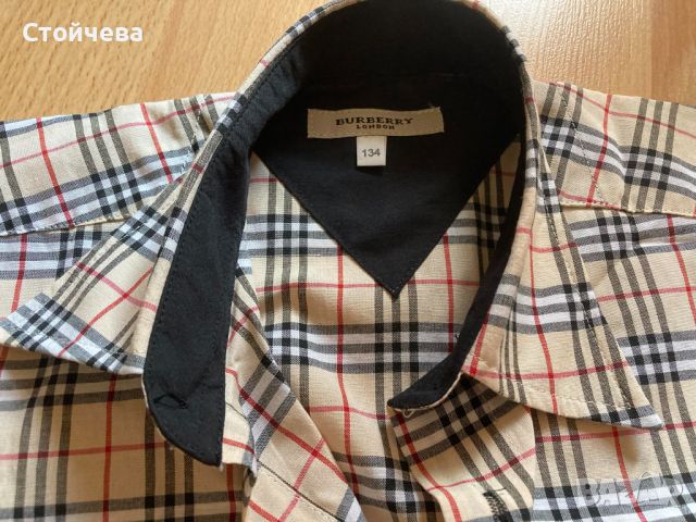 Детска риза Бърбъри Burberry 134 см за 8-9 годишно, снимка 3 - Детски ризи - 46747636