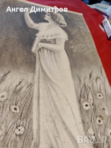 Стара графика подписана , снимка 2 - Антикварни и старинни предмети - 51724822