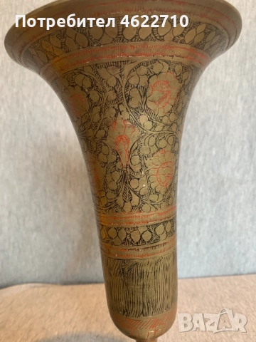  Голяма месингова ваза  , снимка 2 - Антикварни и старинни предмети - 52976617