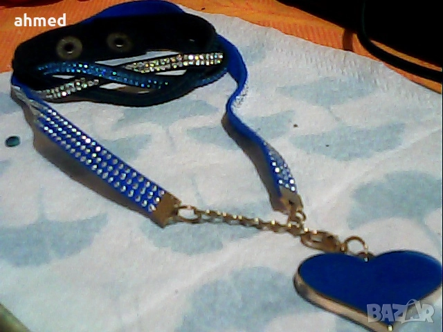 красив комплект кожено колие и гривна