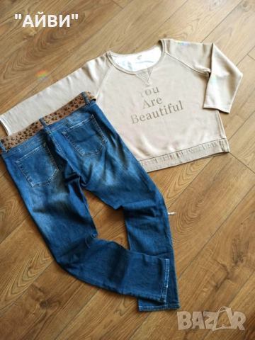 ZARA дамски дънки и блуза, снимка 4 - Дънки - 52011365