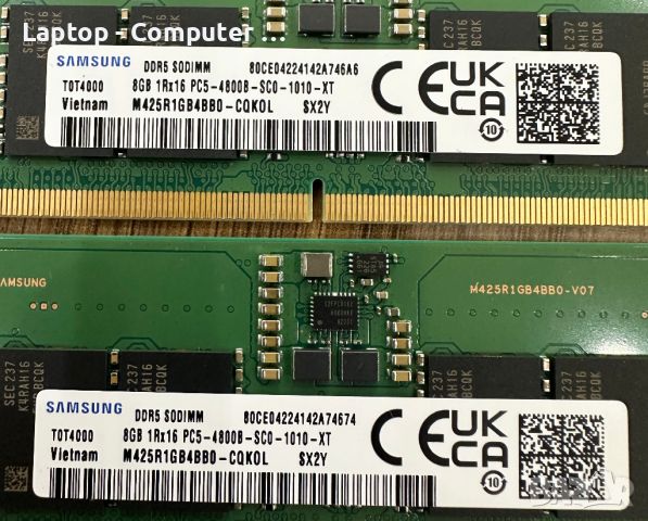 Рам памети за лаптоп Samsung 2x8GB 16GB DDR5 4800MHz, снимка 2 - Части за лаптопи - 46191983