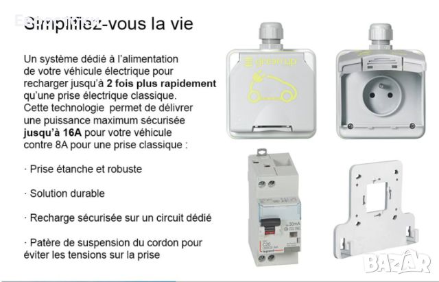 LEGRAND - Гнездо за зареждане на електрически превозни средства Green, снимка 3 - Аксесоари и консумативи - 46773072