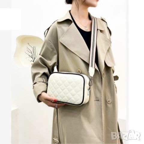 Малка дамска чанта естествена кожа White 1226, снимка 4 - Чанти - 45352681