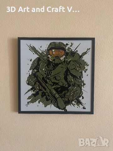 🎮 Релефна картина Master Chief – Halo 🎮, снимка 2 - Картини - 50986556