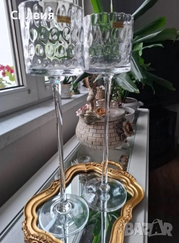 Комплект свещници Кристал, снимка 4 - Декорация за дома - 52250759