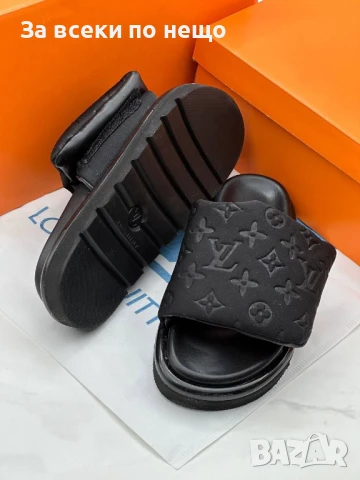 Louis Vuitton Дамски Чехли Луис Витон - Налични Цветове Черни И Кафеви Код E578, снимка 5 - Чехли - 50901691