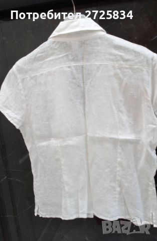 Блуза H&M, 100% лен и шевица, бяла, снимка 12 - Корсети, бюстиета, топове - 46206360