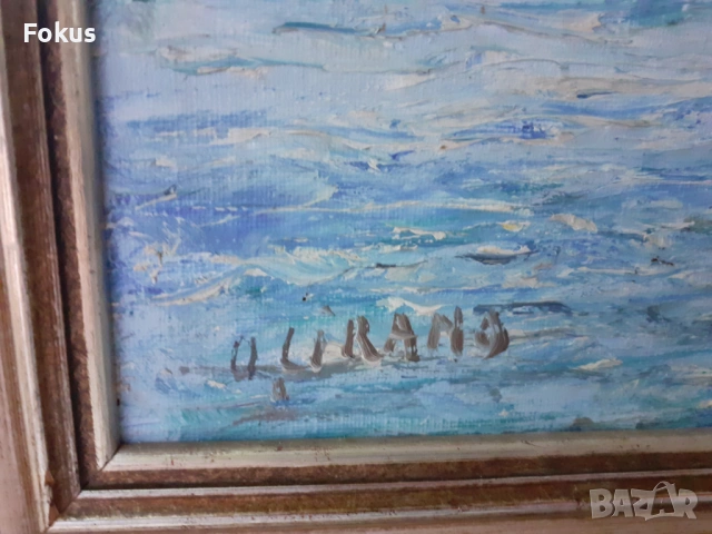 Стара майсторска картина масло на платно подпис рамка, снимка 4 - Антикварни и старинни предмети - 53425021