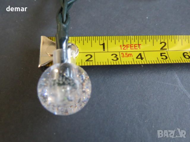 ZeMu Соларни светлини 12 м 100 светодиода водоустойчиви кристални топки за декорация, топло бяло, снимка 2 - Соларни лампи - 45402724