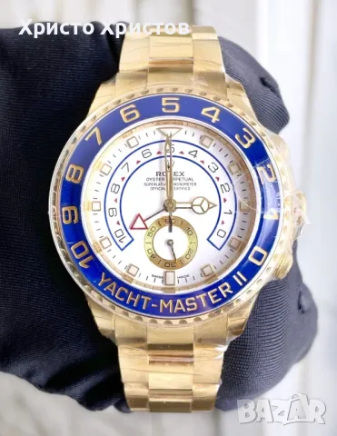 Мъжки луксозен часовник Rolex Yacht-Master II 18ct Yellow Gold  Mercedes 44 Regatta, снимка 1 - Мъжки - 47227675