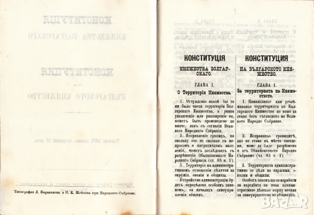 РЯДКА СТАРА КНИЖКА КОНСТИТУЦИЯ НА БЪЛГАРСКОТО КНЯЖЕСТВО 1879, снимка 2 - Колекции - 47546230