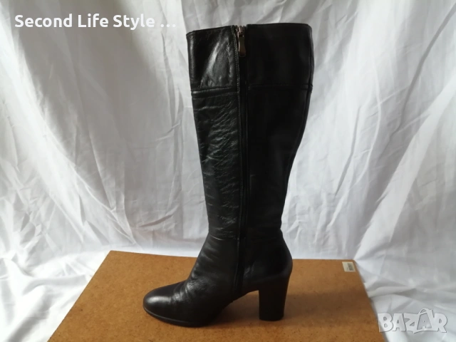 № 39 дамски ботуши естествена кожа - с висок ток; черен цвят, снимка 10 - Дамски ботуши - 53135911