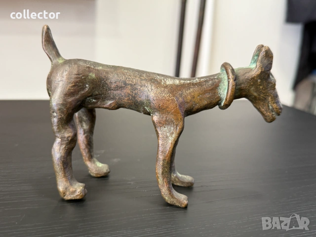 Африканска бронзова фигура на куче. №7922, снимка 2 - Колекции - 53731148