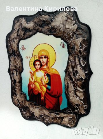 Икона на Света Богородица с младенеца, снимка 3 - Икони - 46363880