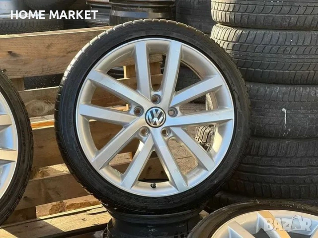 5х112 Джанти 18 Цола Фолксваген Голф Кади Тоуран 5x112 VW Golf Caddy Touran Оригинални ET 51 J 7.5 Ц, снимка 2 - Гуми и джанти - 53269613