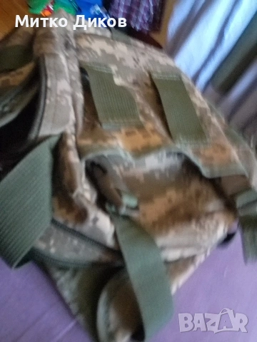 Чанта маскировъчен промазан плат каки Маркова нова на Army UA 28x22x11 cm с много прегради, снимка 6 - Чанти - 53901364