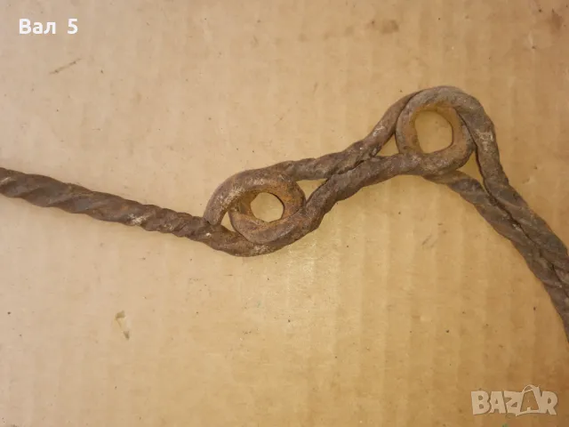 Стара верига за огнище от ковано желязо , здрава, снимка 5 - Антикварни и старинни предмети - 50327070