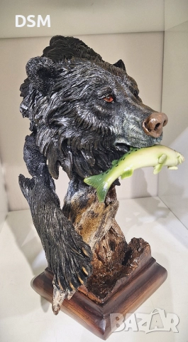 Нова Статуетка Мечка Глава Фигура Декорация 2 Варианта, снимка 5 - Статуетки - 47027135