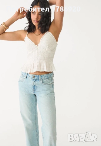 💙 Дамски дънки Stradivarius в baby blue - нови с етикет! 💙, снимка 5 - Дънки - 48797794