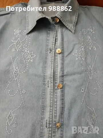 дънкова риза , снимка 2 - Ризи - 50205786