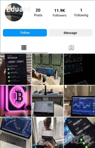 Криптовалута/търговия/сигнали на акаунт в Instagram, снимка 1 - IT/Компютърни - 45191227