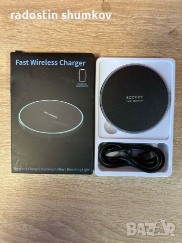 Ново безжично зарядно SCCVEE Fast Wireless Charger – Алуминиев корпус