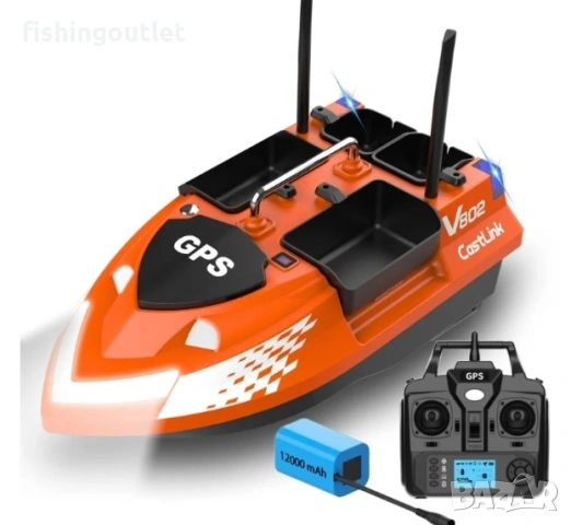 Лодка за захранка V802 4 Резервоара, 3kg, 500m обхват, скорост 15km/h, снимка 2 - Такъми - 53815455