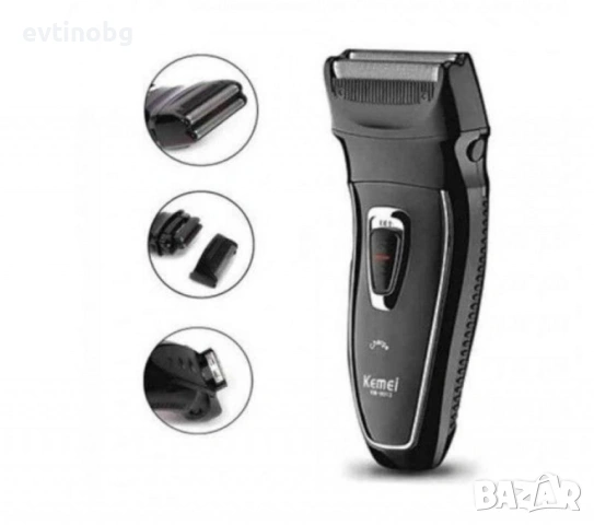 Тример за мъже Kemei KM-8013 с миеща се глава, Черен, снимка 7 - Електрически самобръсначки - 53941731