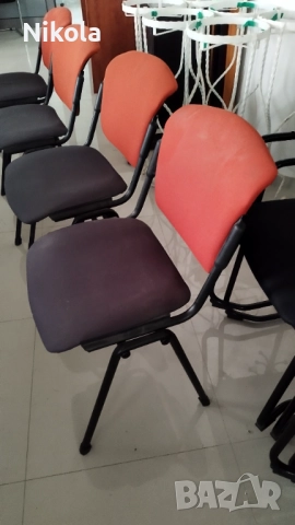 Стол - посетителски офис столове текстилна дамаска  4бр., снимка 2 - Столове за офис - 52108606