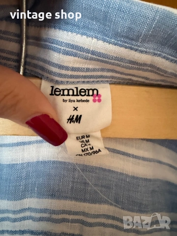 Кафтан( дълга рокля тип туника) 100% лен Lemem&H&M, размер M/L/XL, снимка 7 - Туники - 54224006