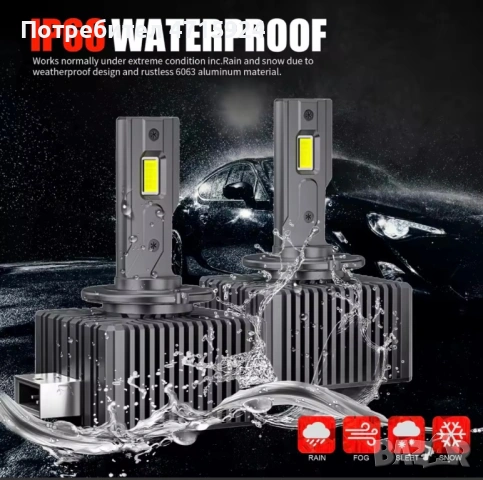 LED Крушки D1S – 110W, 30 000LM, 6000K, снимка 3 - Тунинг - 53455021