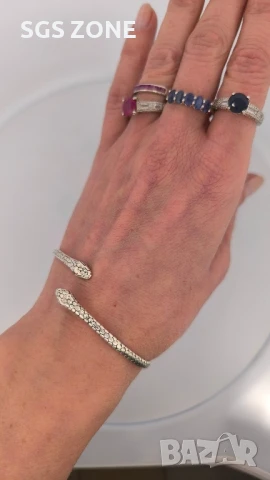 СРЕБЪРНА ГРИВНА ЗМИЯ, снимка 5 - Гривни - 51143912