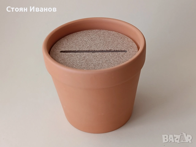 Керамична саксия-кашпа с декоративен кактус - Декорация, снимка 5 - Декорация за дома - 52009237