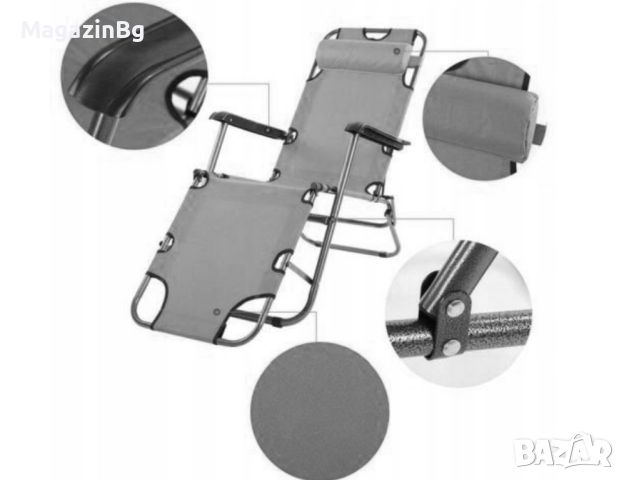 Промо Сгъваем стол, шезлонг, легло 3 в 1, 178 см, снимка 4 - Други стоки за дома - 46791491