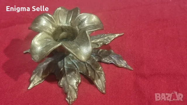 Бронзов свещтник , снимка 4 - Антикварни и старинни предмети - 49733217