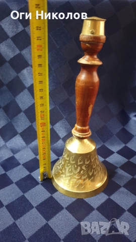 Бронзова камбана ,звънец с ръкохватка, снимка 4 - Антикварни и старинни предмети - 52391912