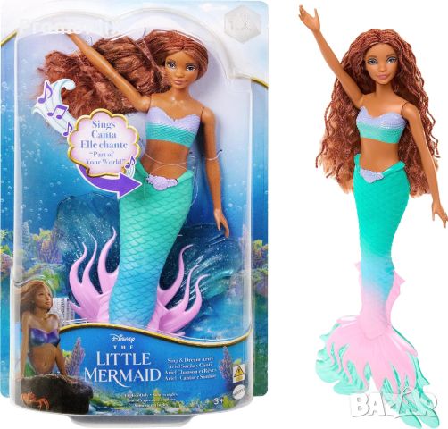 Кукла русалка Ариел Mattel HMX22 Disney The Little Mermaid Ariel 30 см колекционерска кукла малката , снимка 7 - Кукли - 46682024