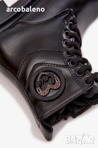 Детски боти до глезена с подплата за момичета с декорация LOVE, Rosaira, 2цвята , снимка 7 - Детски боти и ботуши - 52362391