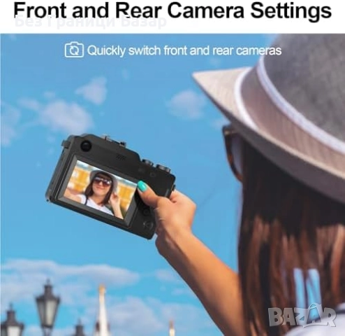 Нова Компактна 5K камера 64MP широкоъгълен обектив 64GB карта за снимки, снимка 4 - Камери - 52158818