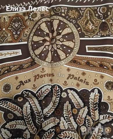 Hermes оригинален копринен шал 90/90 см., снимка 8 - Шалове - 52923743