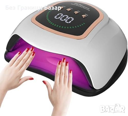 Нова 300W UV LED лампа за нокти 7гел лак 2 диода LCD дисплей 4 таймера