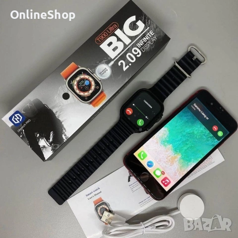 Смарт часовник T900 Ultra 2, Bluetooth разговори, Известия, Крачки, снимка 12 - Мъжки - 53301013