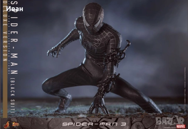 Hot Toys Spider-Man 3 (Black Suit) Deluxe 1/6th/ Спайдър - мен симбиотичен лукс издание, снимка 4 - Колекции - 47223401