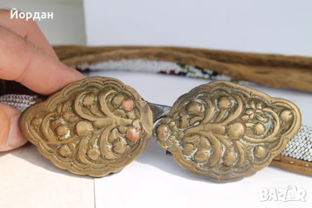 Мънистен колан с бронзови пафти, снимка 11 - Антикварни и старинни предмети - 50024190