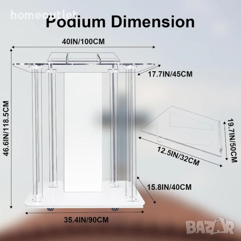 ПРОМОЦИЯ Катедра / подиум от акрил с вградено осветление - YKLJT-SRSZ-X, снимка 7 - Маси - 50698294